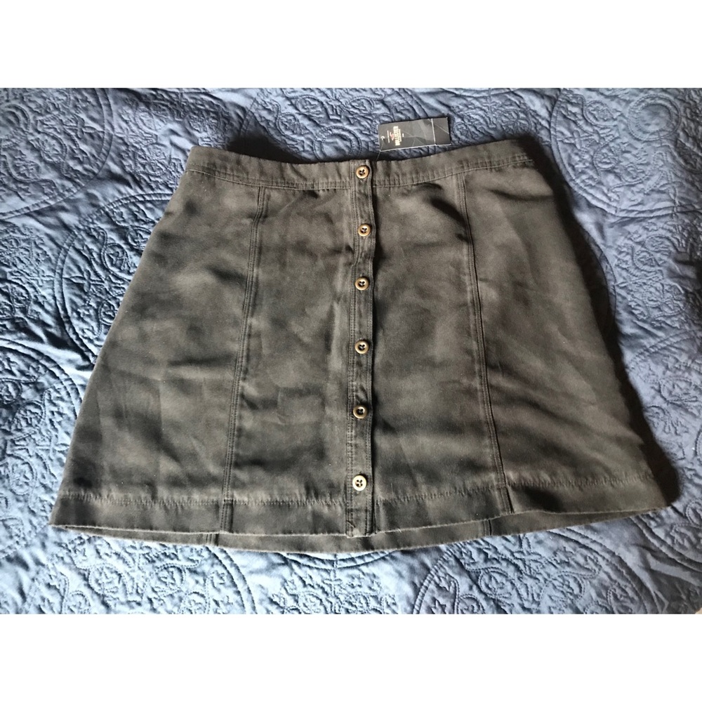 NWT Hollister faux suede high waist A-line skirt